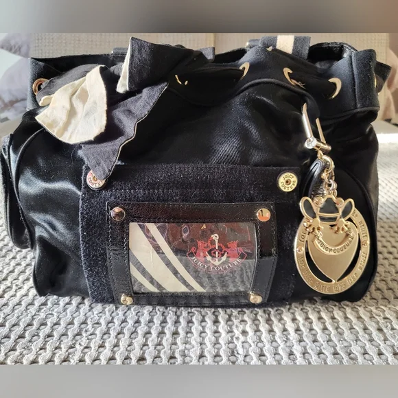 🌻RARE🌻 Juicy Couture Black Daydreamer handbag with Gold Accents Y2K 2008 - Picture 2 of 16